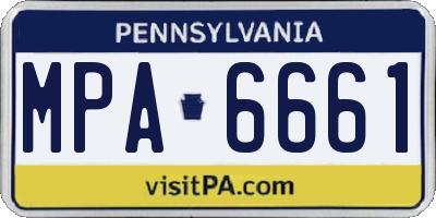 PA license plate MPA6661