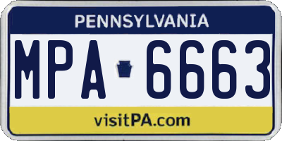 PA license plate MPA6663