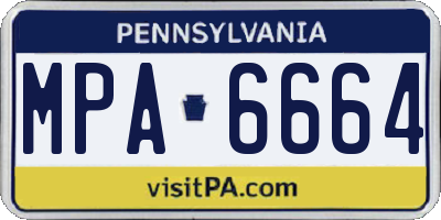 PA license plate MPA6664