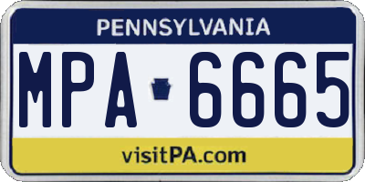 PA license plate MPA6665