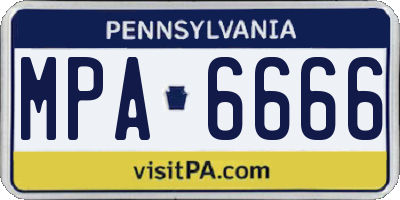 PA license plate MPA6666