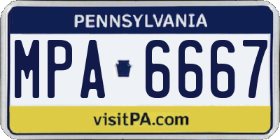 PA license plate MPA6667