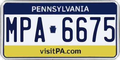 PA license plate MPA6675