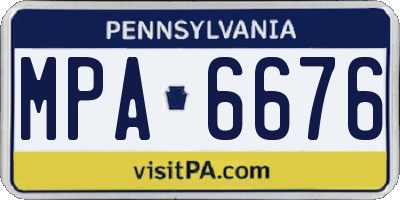 PA license plate MPA6676