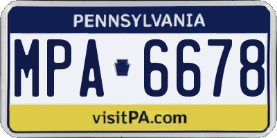 PA license plate MPA6678