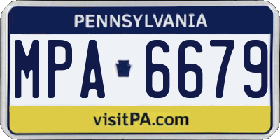 PA license plate MPA6679