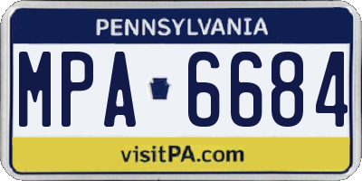 PA license plate MPA6684