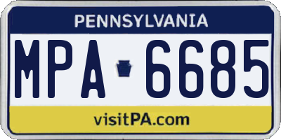PA license plate MPA6685