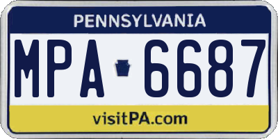 PA license plate MPA6687