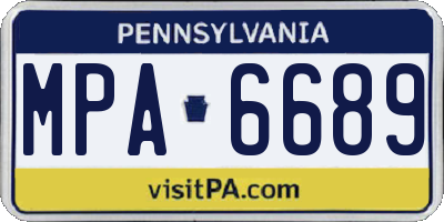 PA license plate MPA6689