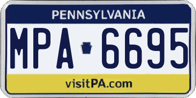 PA license plate MPA6695