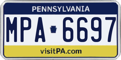 PA license plate MPA6697