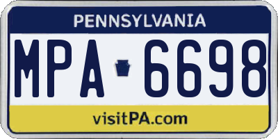 PA license plate MPA6698