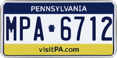 PA license plate MPA6712