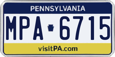 PA license plate MPA6715