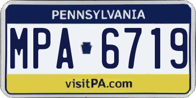 PA license plate MPA6719