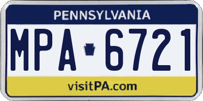 PA license plate MPA6721