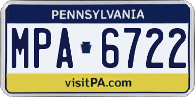 PA license plate MPA6722