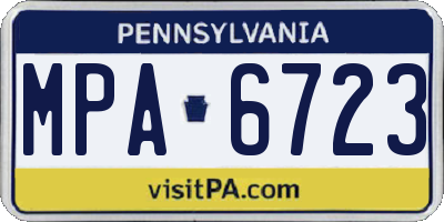 PA license plate MPA6723