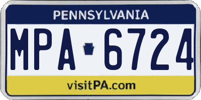 PA license plate MPA6724
