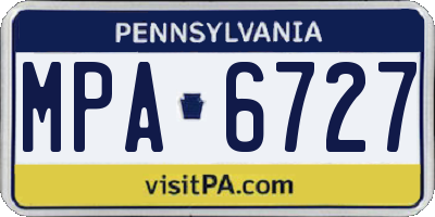 PA license plate MPA6727