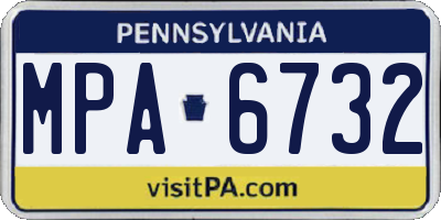 PA license plate MPA6732