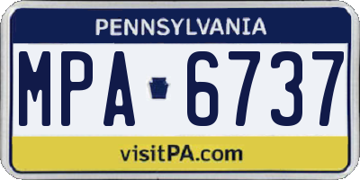 PA license plate MPA6737