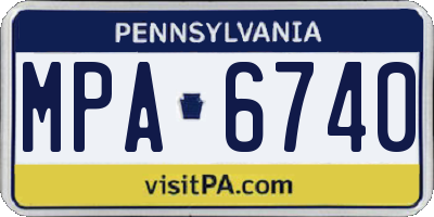 PA license plate MPA6740