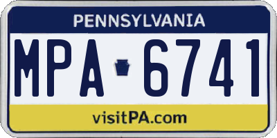 PA license plate MPA6741