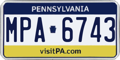 PA license plate MPA6743