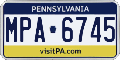 PA license plate MPA6745