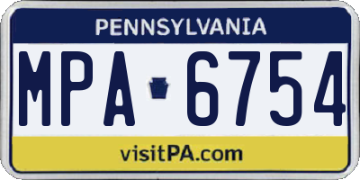 PA license plate MPA6754