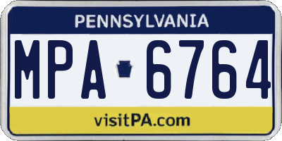 PA license plate MPA6764