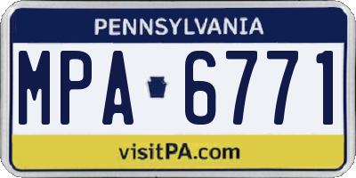 PA license plate MPA6771