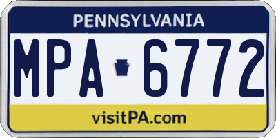 PA license plate MPA6772