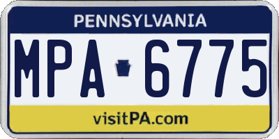 PA license plate MPA6775