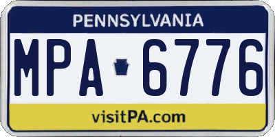 PA license plate MPA6776