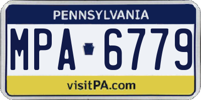 PA license plate MPA6779
