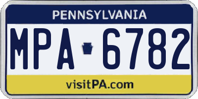 PA license plate MPA6782