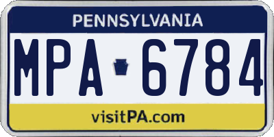 PA license plate MPA6784