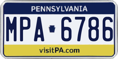PA license plate MPA6786