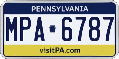 PA license plate MPA6787