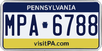 PA license plate MPA6788