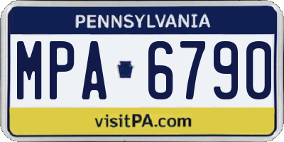 PA license plate MPA6790