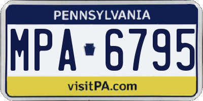PA license plate MPA6795