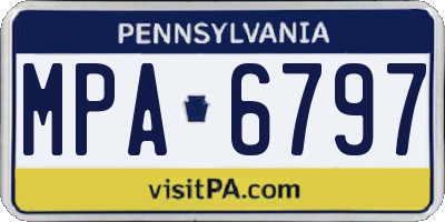 PA license plate MPA6797