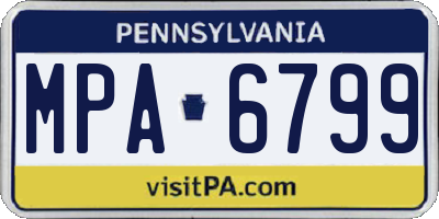 PA license plate MPA6799
