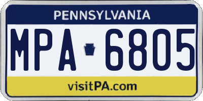 PA license plate MPA6805