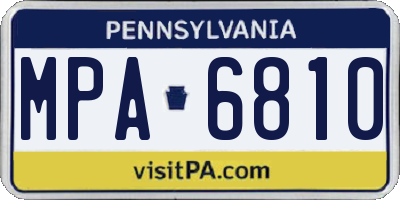 PA license plate MPA6810