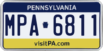 PA license plate MPA6811